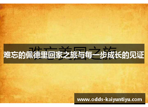 难忘的佩德里回家之旅与每一步成长的见证