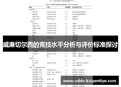 威廉切尔西的竞技水平分析与评价标准探讨